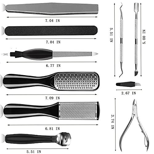 MINKINH Professional Pedicure Kit, 26 in 1 Stainless Steel Foot Care Tools With Foot File and Callus Remover for Men Women Travel