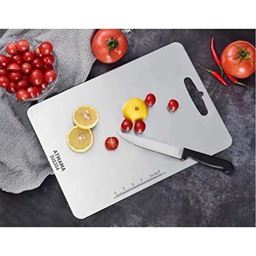 Atmama (Large,18.11"Lx 11.81"W) Stainless Steel Cutting Board for Kitchen, SUS-304 Chopping Board, Easy To Clean