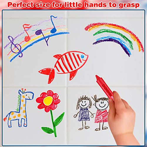 MAKINGTEC Crayons, Bath Washable Crayons Easy Clean Bathtime Crayons Colorful Bathtub Markers Toys Shower Crayons Bath Paint for Kids(24 Pieces )