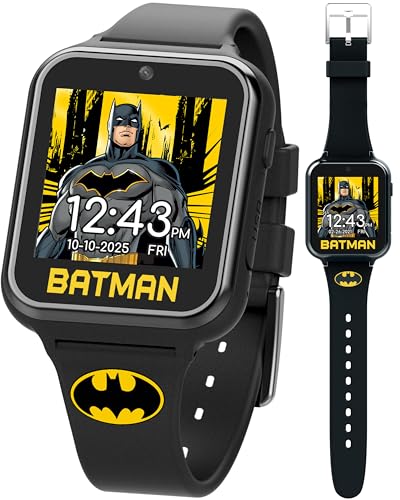 Batman Kids Smart Watch Touchscreen with Camera Voice Recorder Games Stopwatch Alarm Timer Fitness Tracker Calculator – Adjustable Strap Fits 5.5" to 8" Wrists