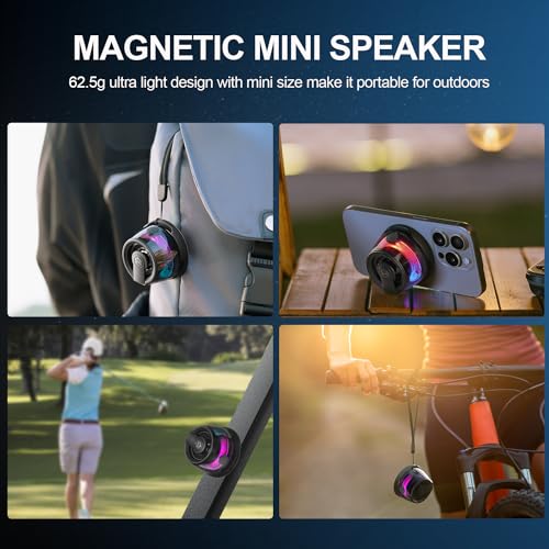 Edifier G200 Magnetic Bluetooth Speaker - Portable Phone Stand for iPhone - Gift Ideas - Game Mode - 7H Playtime - 5W Mini Speaker with Lanyard & RGB Night Light for Camping Tents & Desk/Home Decor
