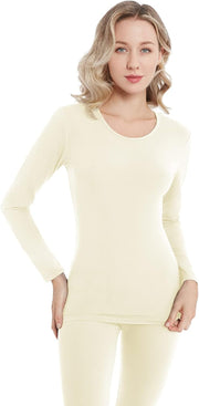 qingduomao Women's Thermal Underwear Set Ultra-Soft Top & Bottom Ski Base Layer Lightweight Long Johns