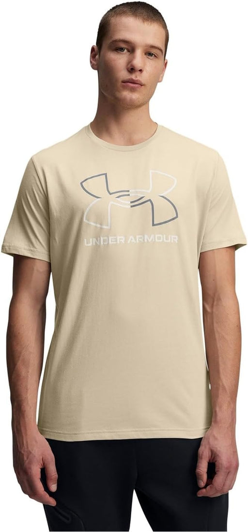 Mens Men's UA Foundation Short Sleeve UA GL FOUNDATION UPDATE SS (pack of 1) - Khaki Base / Titan Gray / Titan Gray