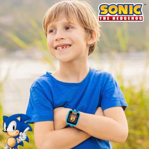 Accutime SNC4141AZ SEGA Sonic The Hedgehog Digital Smartwatch for Kids, 40 mm Diameter, Blue