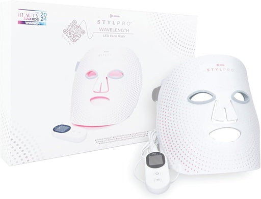 stylPro Wavelength LED Face Mask - Multi-Mode Skincare with Red, Blue, Near-Infrared Light for Wrinkles, Blemishes - Flexible, Rechargeable, User-Friendly, Designed in UK, Professional-Grade