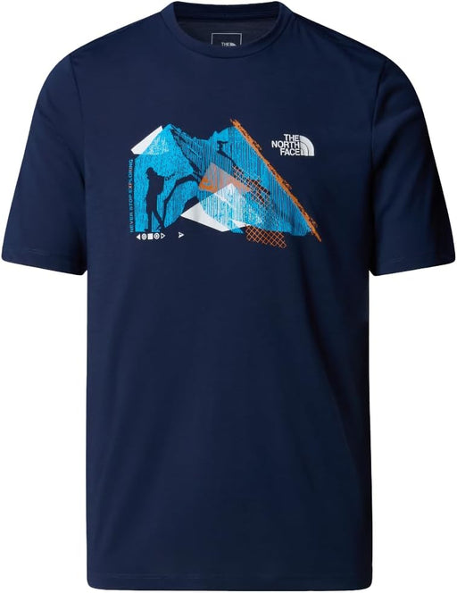 Mens M BACKPACKING SS TEE-GRAPHIC TOPS (pack of 1) - Blue
