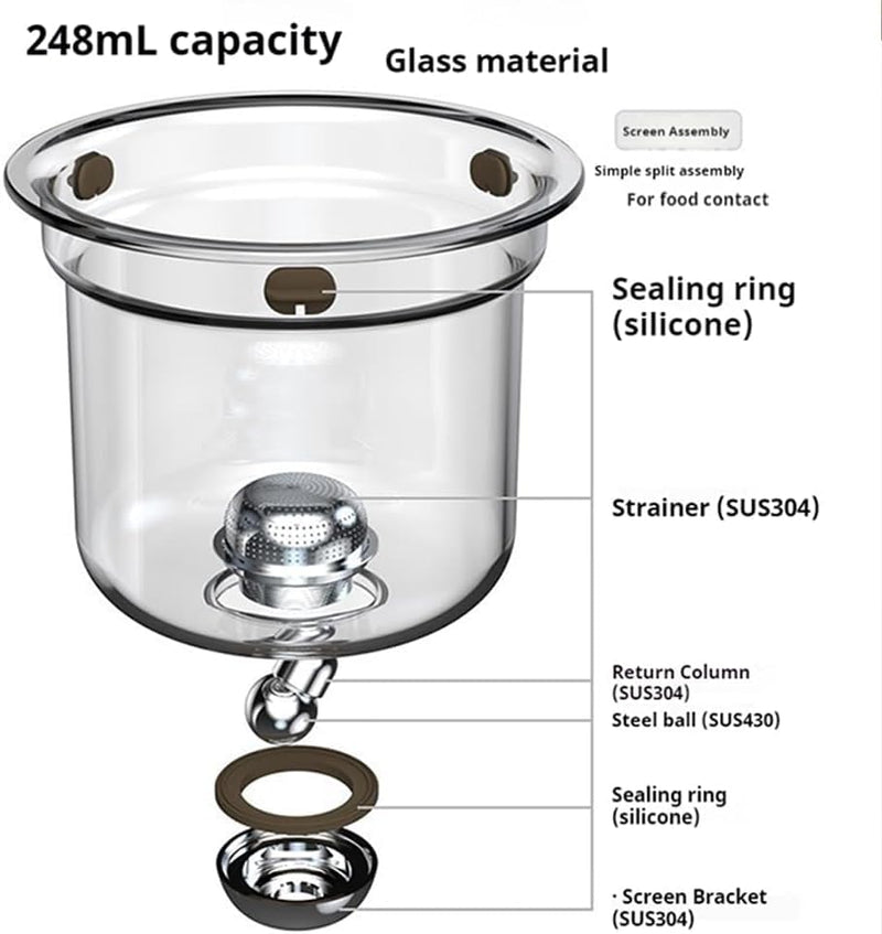 Enchanti Tea Pot,Water Separation Glass Teapot,Filter Teapot with Dual Infusers,Enchantipot Magic Tea Pot,Glass Teapot with Strainer,Infuser,Automatic Magnetic Teapotï¼Œheat Resistant