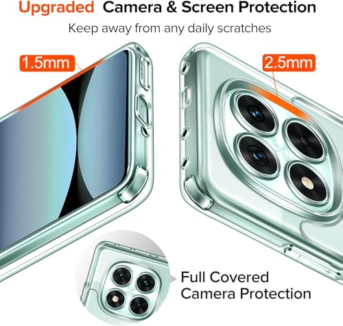For Xiaomi Redmi Note 14 Pro 5G / Xiaomi Poco X7 Case, TPU Bumper + PC Hard Plate Clear Back Cover, Shockproof Protection Mobile Phone Case, Anti-Yellowing Slim Fit Protective Casing (Transparent)