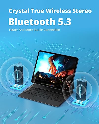 Tronsmart Portable Bluetooth Speaker, Trip Mini Speaker with Bluetooth 5.3, 20H Playtime, AUX, Mic, IPX7 Waterproof Speakers, Wireless Outdoor Speakers for Beach and Bike Travel - Blue