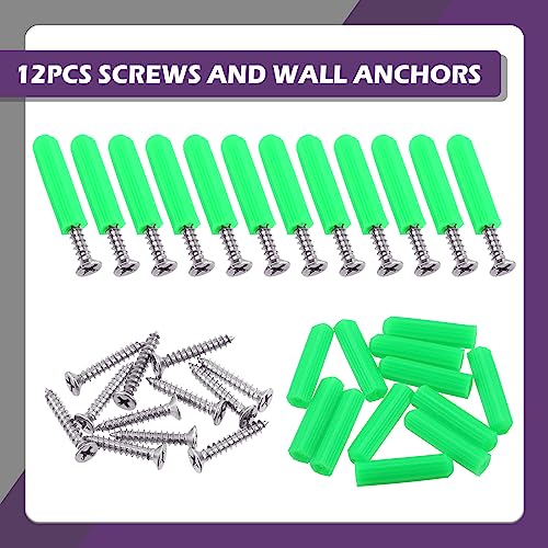 Swpeet 12 Sets 5/8" x 1.18" Silver Stainless Steel Standoff Screws, Wall Standoff Mounts Glass Acrylic Nail with Screws and Wall Anchors, Mounting Glass Hardware for Hanging Picture Frame Advertise