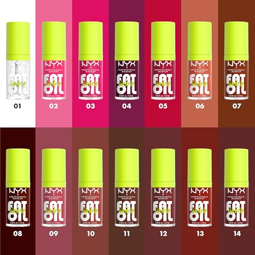NYX PROFESSIONAL MAKEUP Fat Oil Lip Drip, Moisturizing, Shiny, Vegan Tinted Lip Gloss, Non-Sticky Finish, 12H Hydration, Squalane, Raspberry and Cloudberry Oils - Newsfeed (Rose Nude)