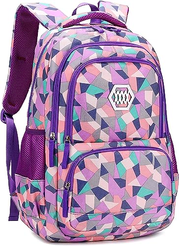 School Backpack for Girls, Teenage Laptop Bags Backpack and Lunch-Bag Set for Girls-Boys School Elementary Bookbags, 3Pcs Primary School Bag Backpack with Lunch Kit