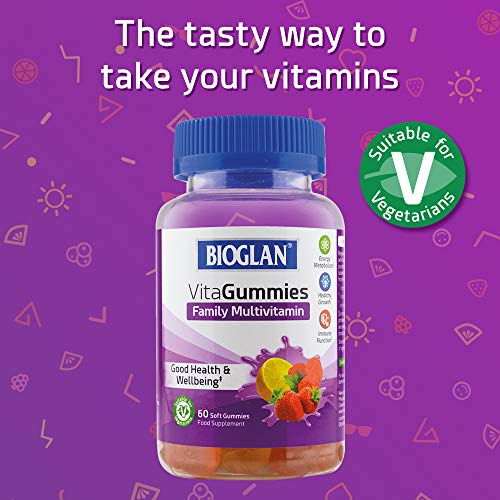 Bioglan Vitagummies | Family Multivitamin Supplement | Vegetarian Friendly | 3 delicious flavours | 60 Chewy Gummies