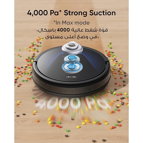 eufy G50 Hybrid Robot Vacuum with Mop, 4,000 Pa Strong Suction, Dynamic Navigation, Pro-Detangle Comb, Roller Brush, Ideal for Pet Hair, Hard Floors, Hard Floor Only