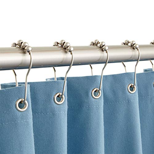 Rubik Shower Curtain Hooks Rings, Stainless Steel Shower Curtain Rings and Hooks for Bathroom Shower Rods Curtains Polished Nickel (1 Pack, 12pcs/Set)