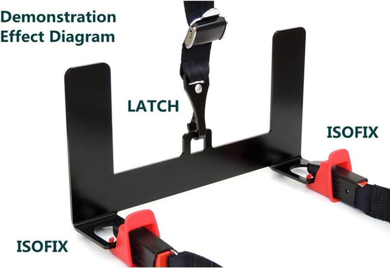 DEONG Baby Car Safety Seat Mounting Bracket, ISOFIX Safety Belt Connector Anchor Mounting Kit （Fixed Type）