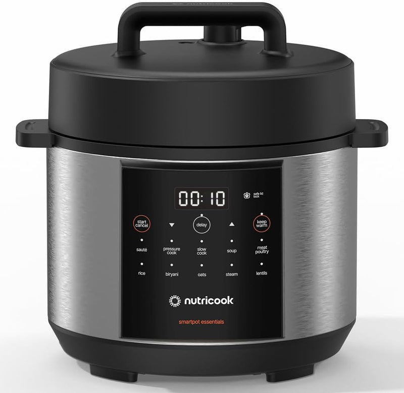 Nutricook Smart Pot 2 Rice Cooker, Steamer, Sauté Pot, Yogurt Maker & More,9 In 1 Electric Pressure Cooker, Slow Cooker,6 Liters, 12 Smart Programs With New Smart Lid