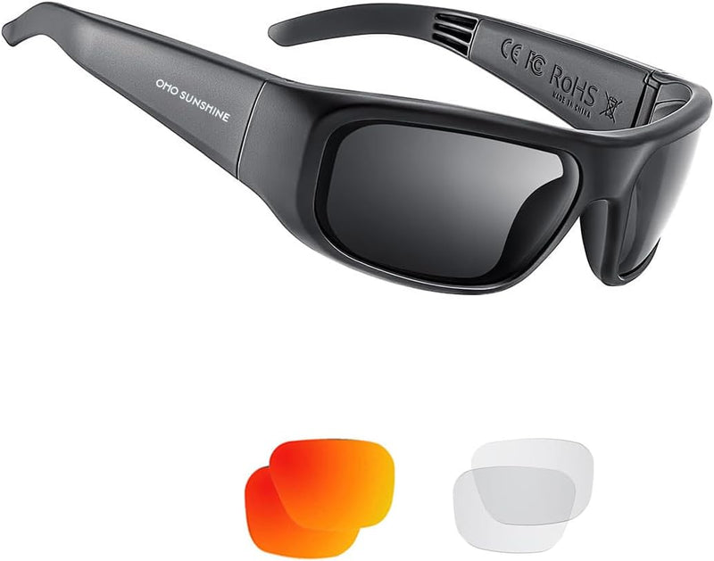 OhO sunshine Smart Glasses Unisex,Polarized Sunglasses with Bluetooth Speaker,Athletic/Outdoor UV Protection and Voice Control
