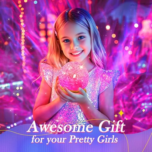 Crystal Light Projector for Bedroom, 16 Colors Room Projector Lights with Remote & USB Control, Mood Lighting for Kids Room, Crystal Lamp Gifts for Teen Girl Room Decor