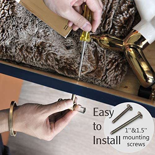 JEREVER 4 Pack Hexagonal Crystal Knobs Wire Wrapped Glass Brass Drawer Pull Cabinet Handle Gold Furniture Hardware for Dresser Kitchen (Clear)