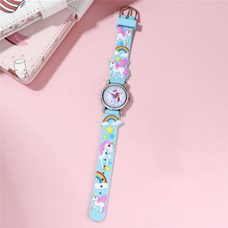 Kids Watches Girl Watches Ages 3-12 Sports Waterproof 3D Cute Cartoon Digital 7 Color Lights Wrist Watch for Kids