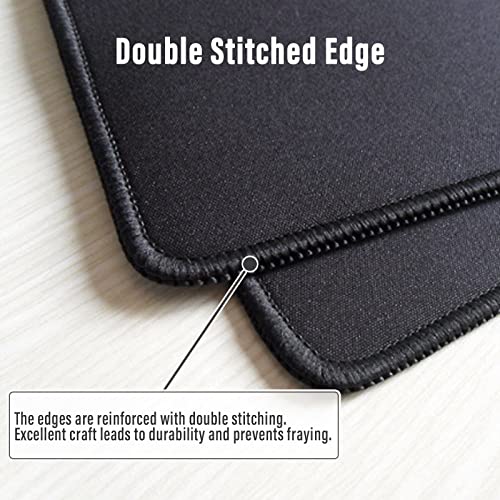 Ovenbird Extended Gaming Computer Mouse Pad, Large Black Mouse Pad for Desk, Cute Anime Japanese Great Wave Desk Pad for Keyboard and Mouse, Black, 31.5 x 11.8 x 0.12 inches