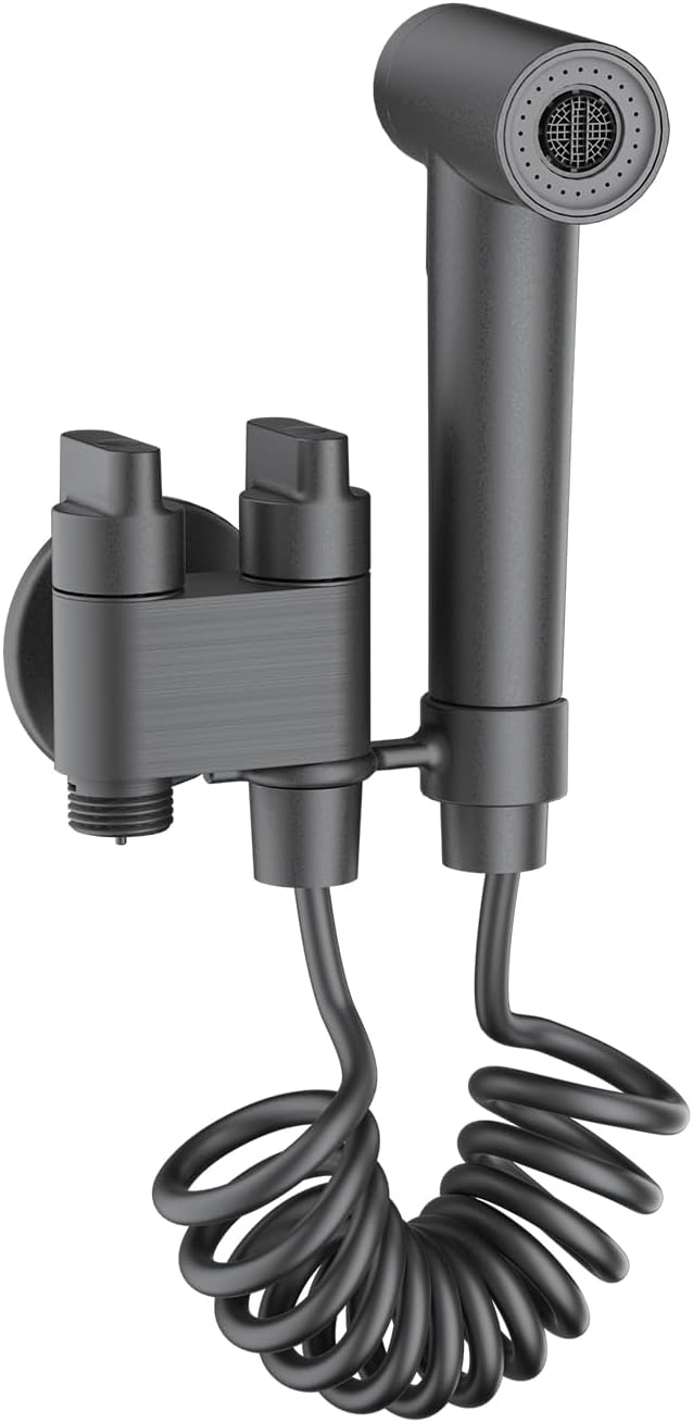 JOMOO Shattaf Set, Bidet Sprayer for Toilet with 60inch Stainless Steel Bidet Hose and Valve for Pet Bath,Water Flower,Hygiene Toilet Cleanser Spray, Gray