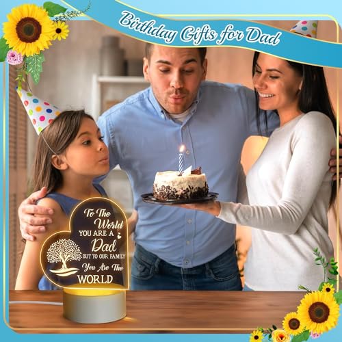 MAKINGTEC Fathers Day Night Light Gifts from Daughter and Son, Gifts for Dads Who Have Everything, Dad Birthday Gifts, Best Dad Ever Gifts, Engraved Night Light with Base
