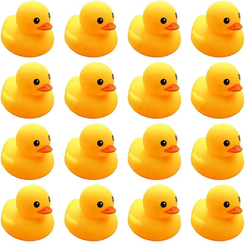 YUERFEILA Bath Duck Toys 16 Pcs Yellow Rubber Ducks Squeak and Float Duckies Baby Shower Toy Party Decoration for Toddlers Boys Girls