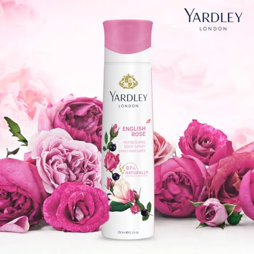 Yardley London English Rose Perfumed Gift Set - Eau De Toilette 125ml + Body Spray 150ml Enchanting Floral Fragrance With Rose, Tea Accord & Bergamot For Women