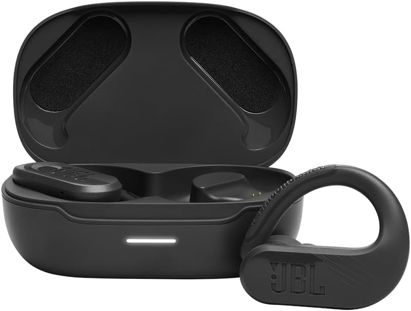 JBL Endurance Peak 3 Dust and Water Proof True Wireless Active Earbuds, JBL Pure Bass Sound, 50H Battery Hours, Ambient Aware & Talk Thru, 4-Mic Technology, Powerhook Design - Black, JBLENDURPEAK3BLK