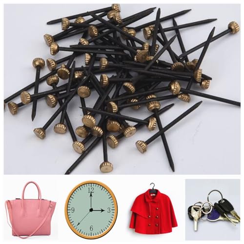 NASHRIO 60Pcs Black Sturdy Hanging Hardware Nails, Picture Hanging Nails for Hanging Picture Photo Frames and Woodworking.