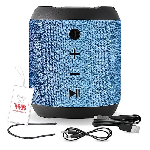 WONDER-BLED Portable Wireless Mini Bluetooth Speaker, XBass Shower Speaker, Dual Pairing, IPX5 Waterproof, 6hrs Playtime, 10 meters Bluetooth Range Home/Outdoor/Party/Quran Speaker (Blue)