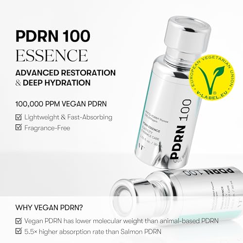 VT COSMETICS PDRN 100 Essence, Korean Gingseng Plant-derived PDRN Serum for Natural Glow, Korean skincare 1.01 fl. Oz.