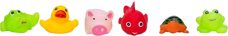 Adore Basics Non Toxic Squeezy Bath Toys for Babies - Bath Floats - Pip Squeaks - Food Grade Silicone with Sound - Cute and Attractive - Unique Animal Collection Bath Toy (Multicolor) (Pack of 13)