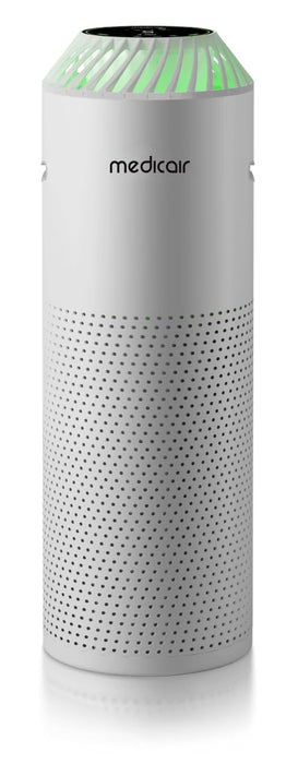 MedicAir Pro Air Purifier, Mold Control, Clean Dust, Removes Allergies/Odors/Viruses and Gases, 605m³/h Throughput, 28dB Sound Level, LCD Touchscreen, Carbon Filter, White | Medicair Pro