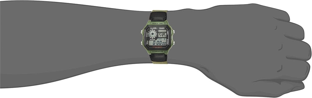 Men's Watch - AE-1200WHB-3BVDF Grey Dial, Green Band