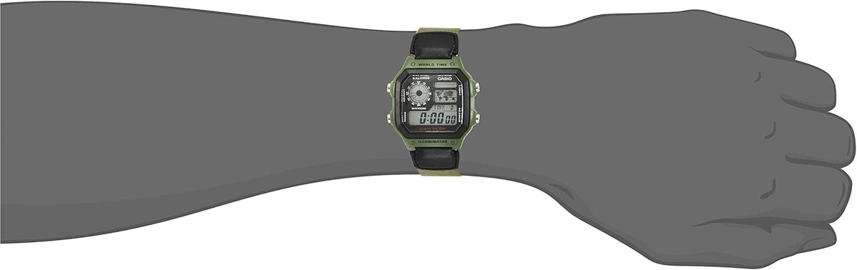 Men's Watch - AE-1200WHB-3BVDF Grey Dial, Green Band – image 6