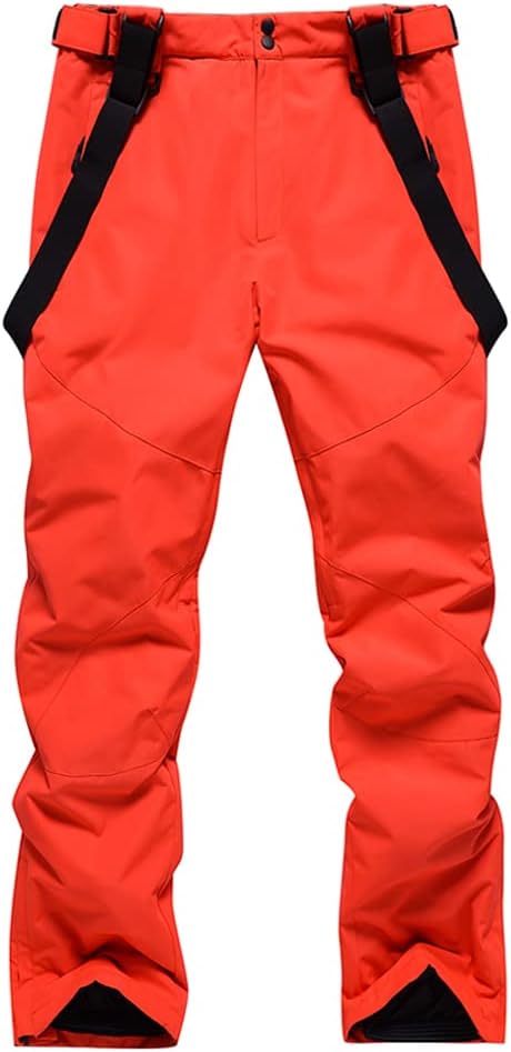 YEEFINE Men's Waterproof Snow Pants Insulated Outdoor Ski Pants Winter Warm Detachable Suspender Snowboard Bibs
