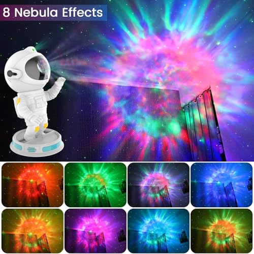 Astronaut Galaxy Projector, Azonee Spaceman Light Projector with Remote Control and Timer, 360° Rotation Astronaut Light Projector with Nebula, Nebula Ceiling LED Lamp for Kids, Room Decor, Gift