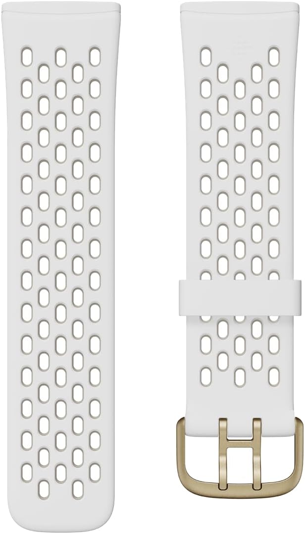 Sense & Fitbit Versa 3 Accessory Band, Official Product, Sport, White/Lunar White, Small