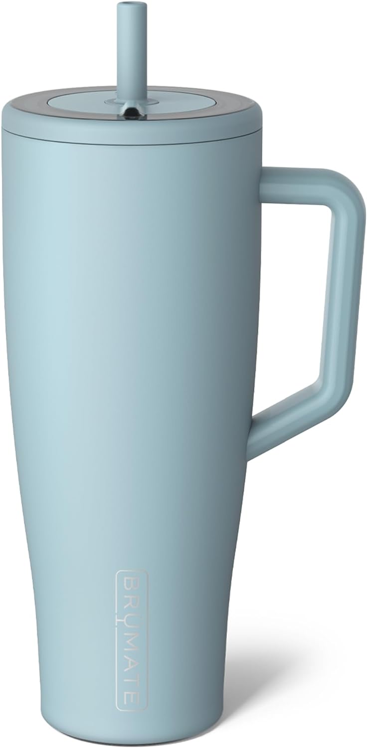BrüMate Era 40 oz Tumbler with Handle and Straw | 100% Leakproof Insulated Tumbler with Lid and Straw | Made of Stainless Steel | Cup Holder Friendly Base | 40oz (Dune)