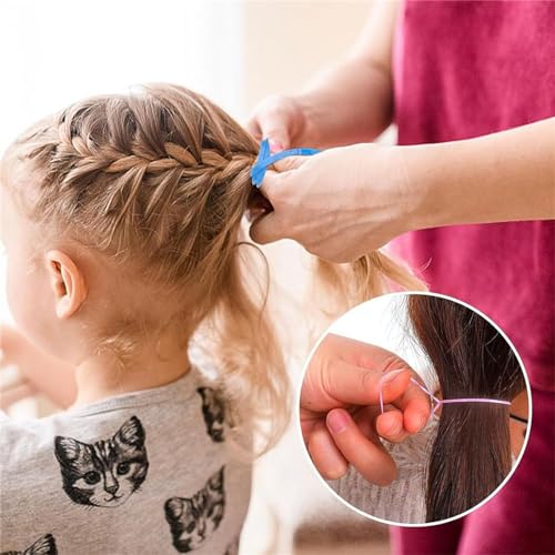 GERRIT Baby Hair Ties with Hair Loop Styling Tools, 2000pcs Elastic Hair Ties with Organizer Box, Hair Rubber Bands with Hair Tail Tools and Comb, Hair Accessories for Girls Baby Toddlers Kid