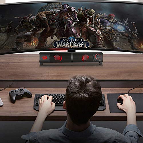 Redragon GS550 Orpheus PC Gaming Speakers, 2.0 Channel Stereo Desktop Computer Sound Bar