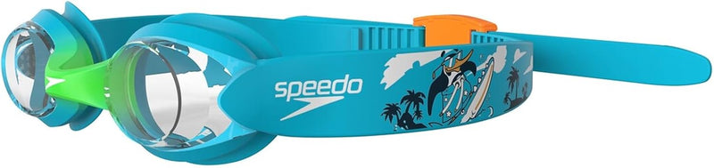 Speedo KIDS GOGGLES Swimming Goggles - One Size Azure Blue/Fluo Green/Fluo Orange/Clear