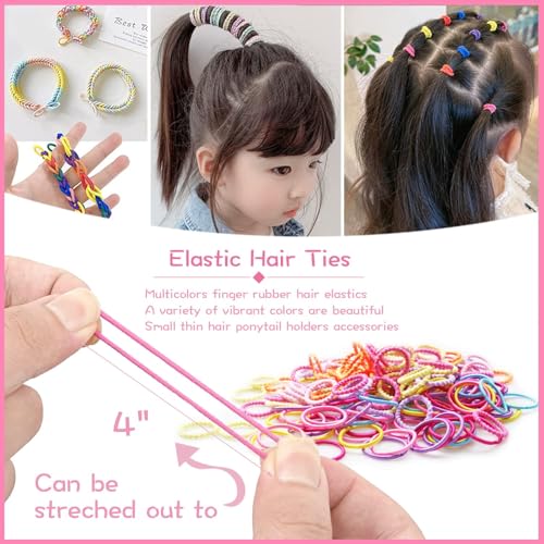 Idrese 1110 Pcs Hair Accessories Gift Box for Girls,Elastic Hair Ties,Big Bows Decorative Spring Hair Clip,Colorful Cute Hairband Sets with Box for Girls,and Women
