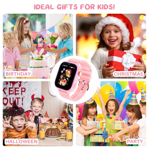 OKYUK 4G Smartwatch, Children's Watch with SIM Card, 47 Exciting Games, Two-Way Call Function, SOS Emergency Call Button, Ideal for Children from 3 to 12 Years, Alternative