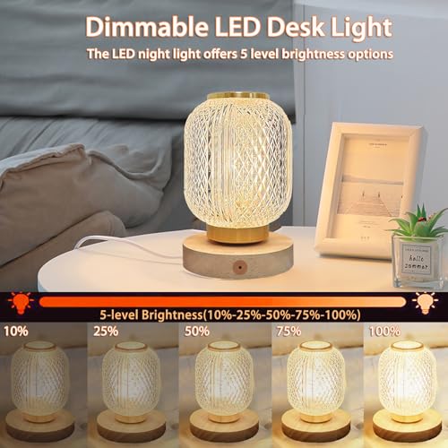 Dimmable LED Table Lamp with Voice & Touch Control, Aatezel Color Changing Bedside Desk Lamp, 3 Color Temperatures LED Night Light Baby Nursery Lamp for Bedroom, Kids Room,Dorm, Gift for Home Decor
