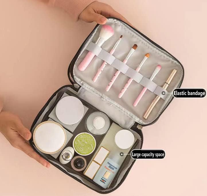 URbazaar Cosmetic bag, Double Layer Travel Makeup Bags For Women, Waterproof Portable Cosmetic Cases Make up Organizer for Makeup, Cosmetics Tools, Shampoo, Toiletries