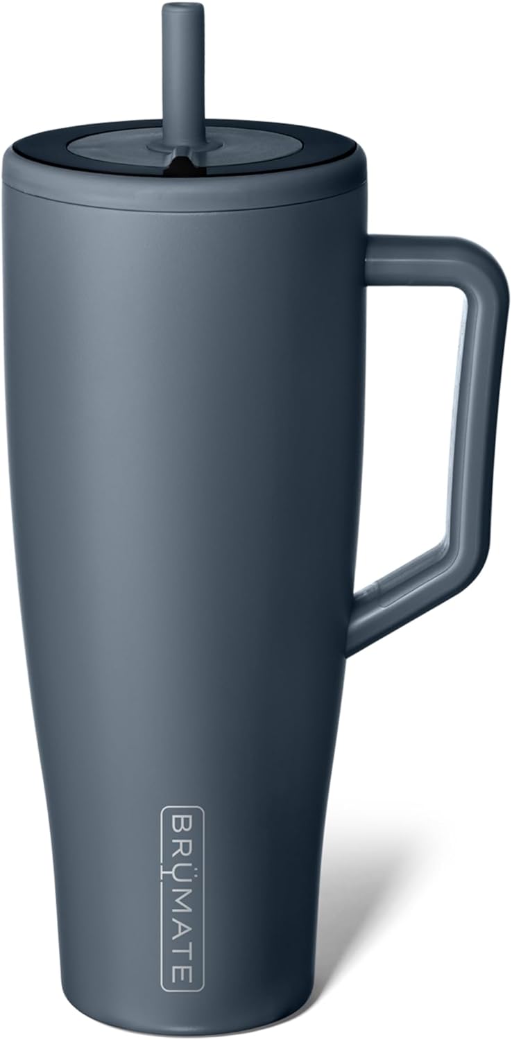 BrüMate Era 40 oz Tumbler with Handle and Straw | 100% Leakproof Insulated Tumbler with Lid and Straw | Made of Stainless Steel | Cup Holder Friendly Base | 40oz (Dune)